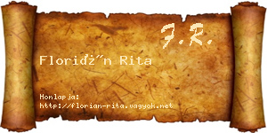 Florián Rita névjegykártya